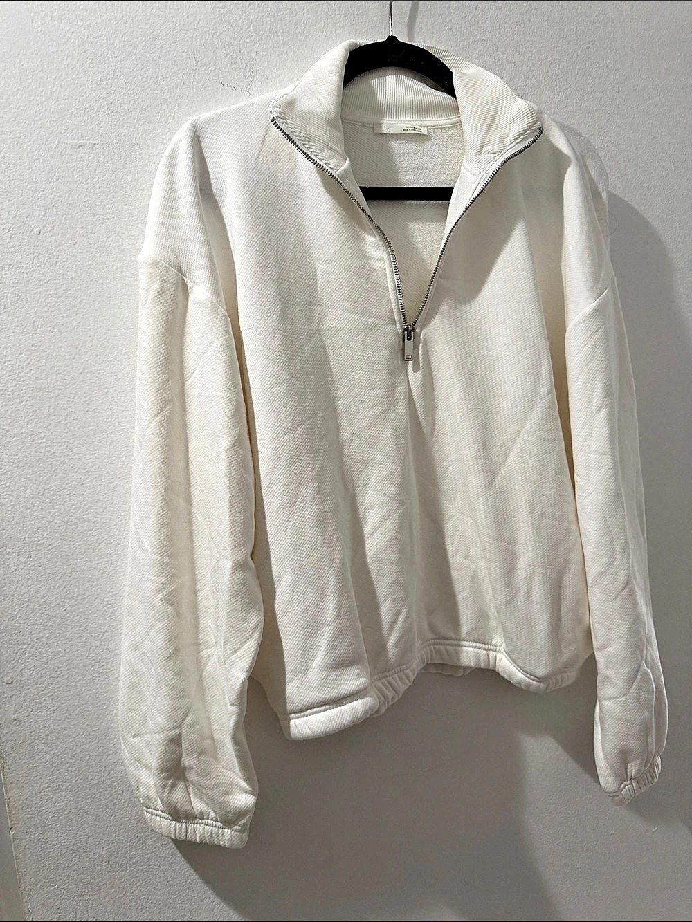 Zara White Half-Zip Jacket Size Medium Like New